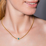 Deco Necklace in Gold With Green, White & Pavé