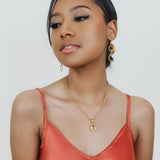 Drop Pendant in Gold with Citrine, Large