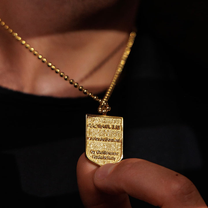 Trident Shield Necklace in Gold