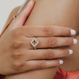 Quadra Ring in Silver with Citrine, Small