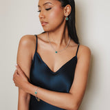 Gemma Necklace in Silver with Malachite