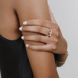 Knot Ring in 18k Rose Gold with Diamonds