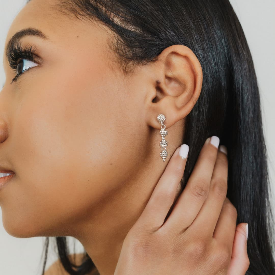 Orecchini Links Caviale in Rodio