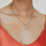 Quadra Pendant in Silver with Citrine, Small