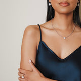 Gemma Necklace in Silver with White Agate