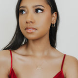 Whisper Necklace in 14k Yellow Gold with Diamond Clusters