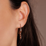 Links 3mm Earrings in Rose Gold, Short