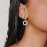 Super Deco Earrings in Silver With Pavé