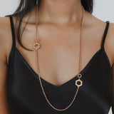 Super Deco Necklace in Rose Gold with Pavé