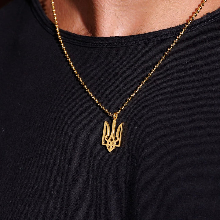 Trident Necklace in Gold