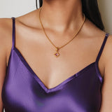 Quadra Pendant in Gold with Amethyst, Small