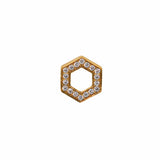 Deco Stud Earrings in Gold With White & Pavé