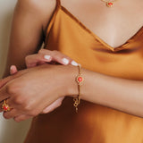 Gemma Bracelet in Gold with Coral