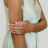 Whisper Ring in 14k White Gold with Diamond Clusters