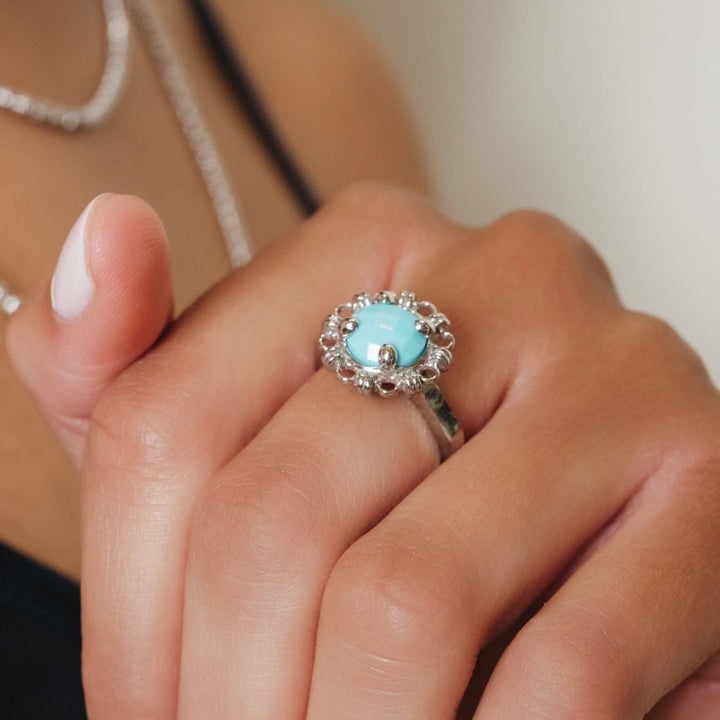 Gemma Ring in Silver with Turquoise