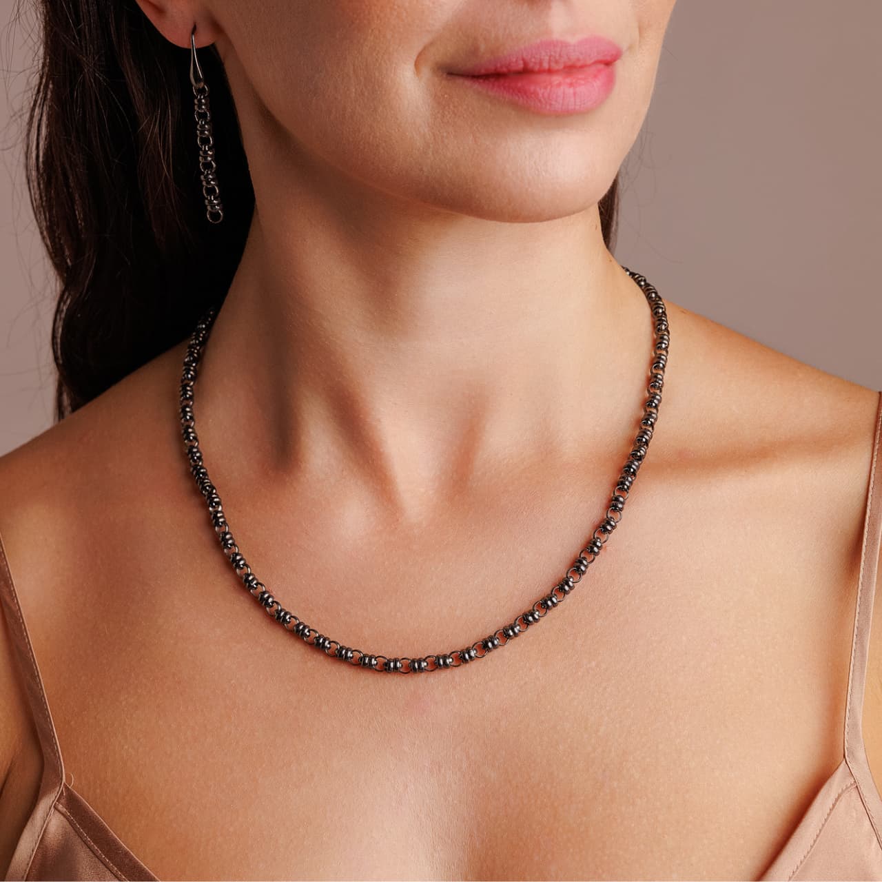 Links 5mm Necklace in Black