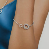 Super Deco Bracelet in Silver with Pavé