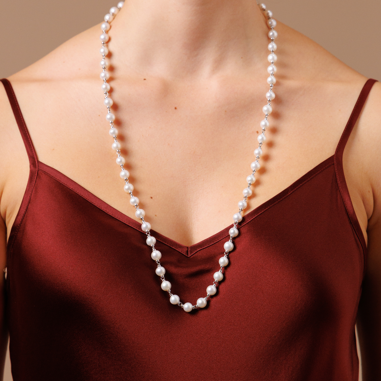 Freshwater Pearls Necklace in Silver