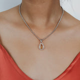 Drop Pendant in Silver with Citrine, Small