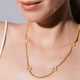 Deco Statement Necklace in Gold With Pavé