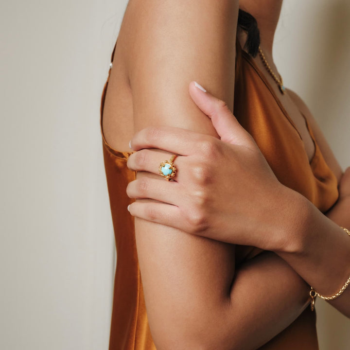 Gemma Ring in Gold with Turquoise