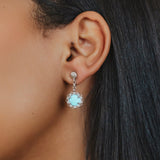 Gemma Earrings in Silver with Turquoise