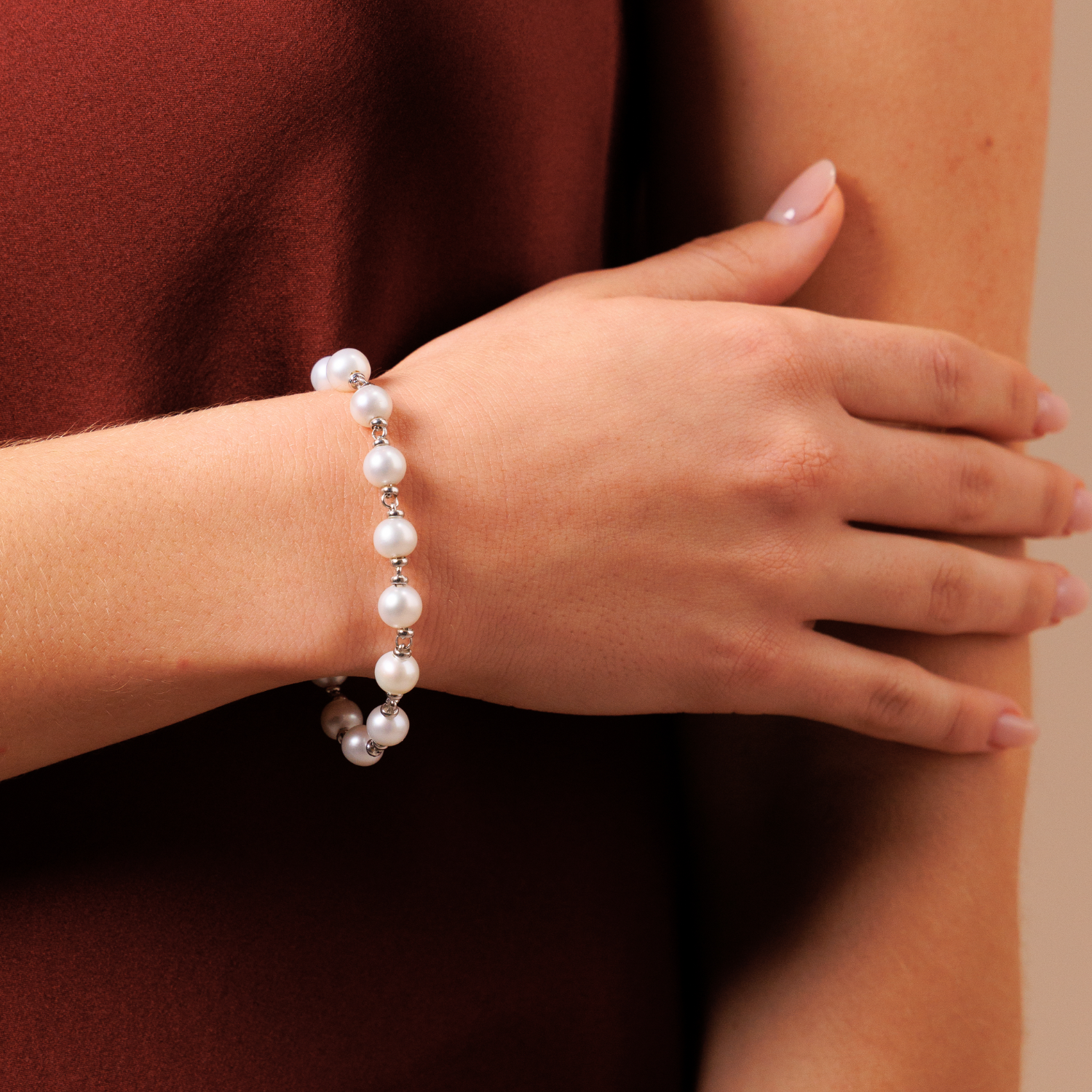 Freshwater Pearls Bracelet in Silver