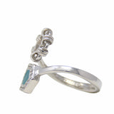Deco Statement Ring in Silver With Green & Pavé