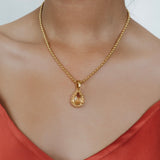 Drop Pendant in Gold with Citrine, Large