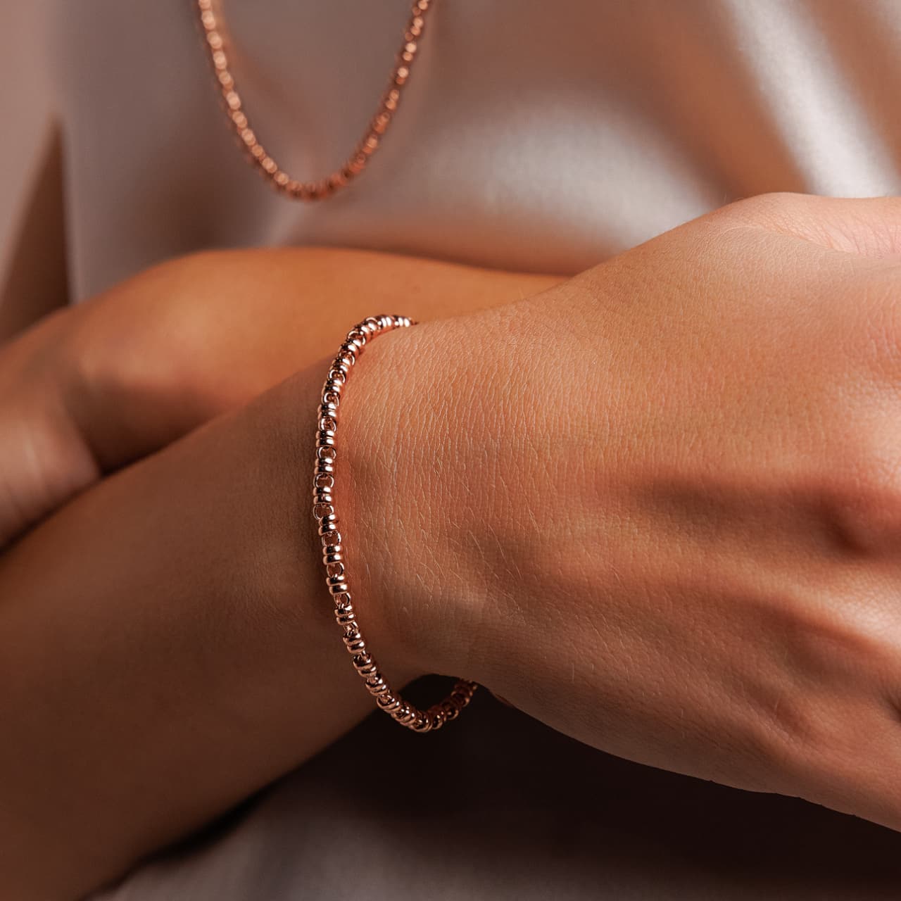 Links 3mm Bracelet in Rose Gold