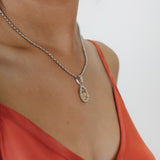 Drop Pendant in Silver with Citrine, Small