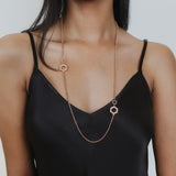 Super Deco Necklace in Rose Gold with Pavé