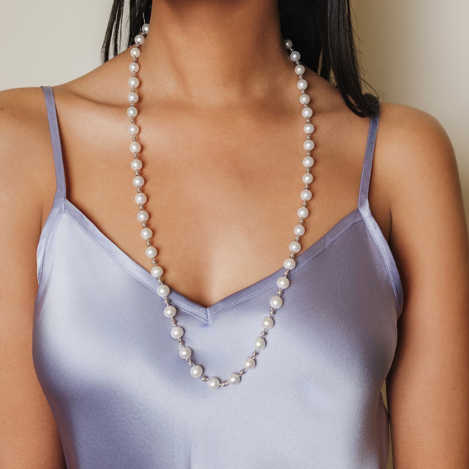 Bella Necklace with Pearls in Silver
