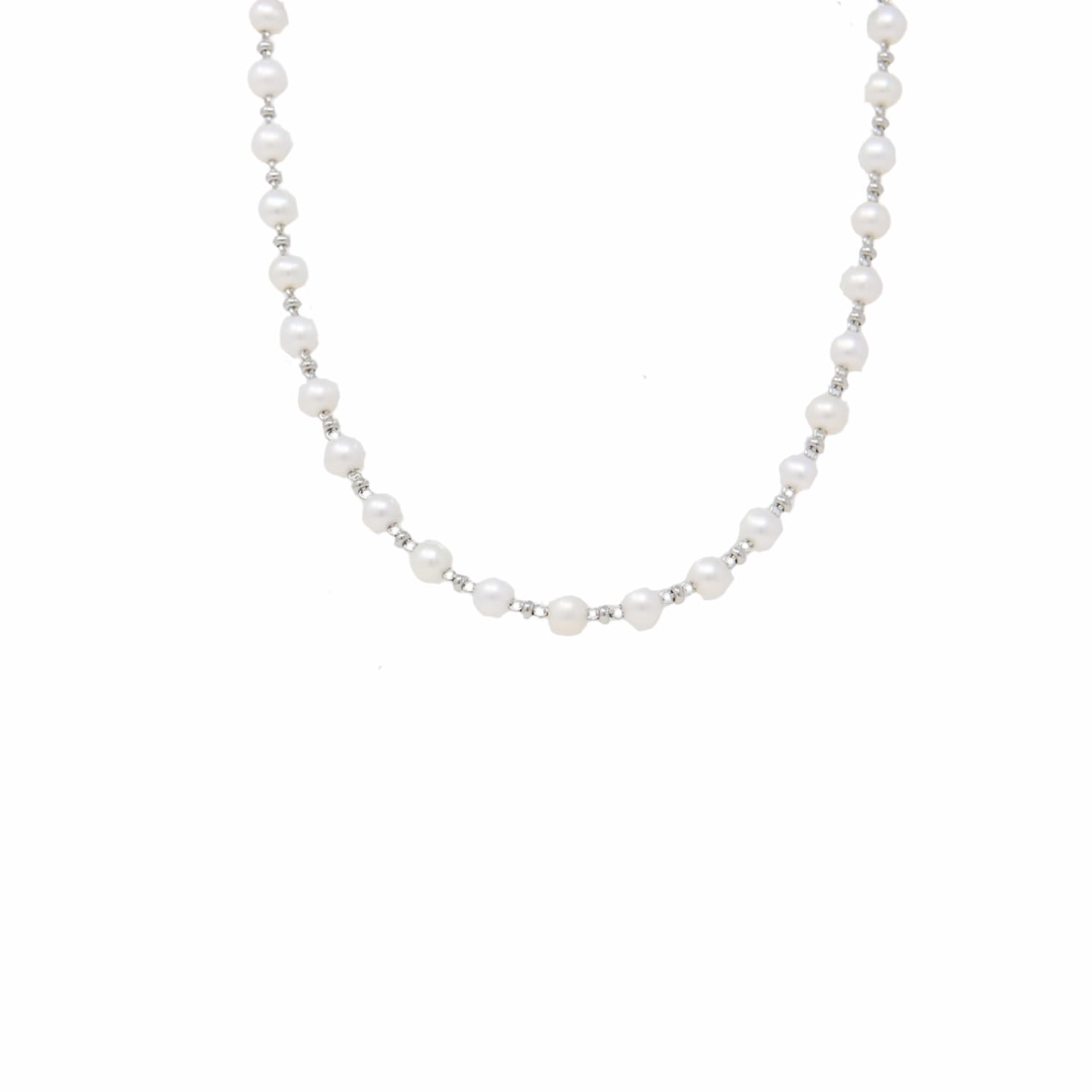 Bella Necklace with Pearls in Silver