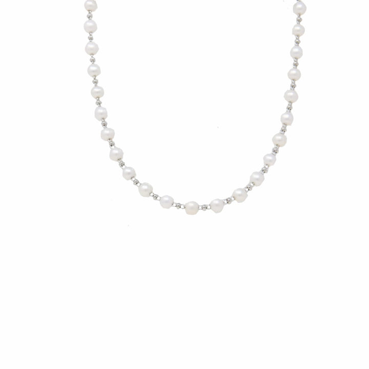 Bella Necklace with Pearls in Silver