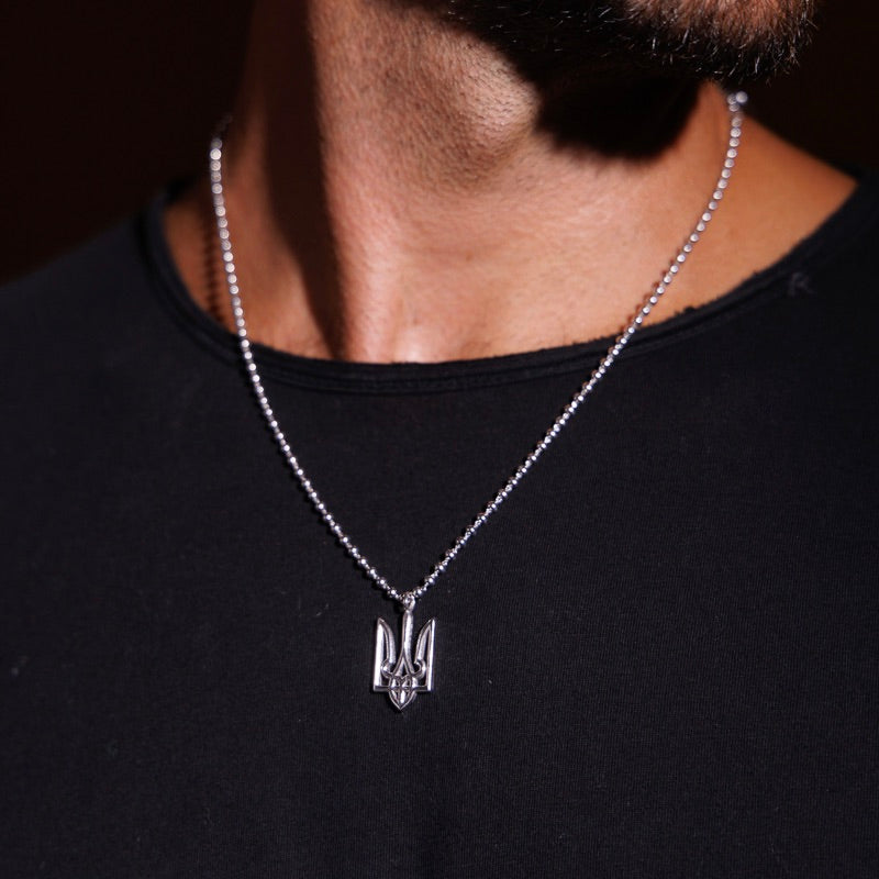 Trident Necklace in Silver