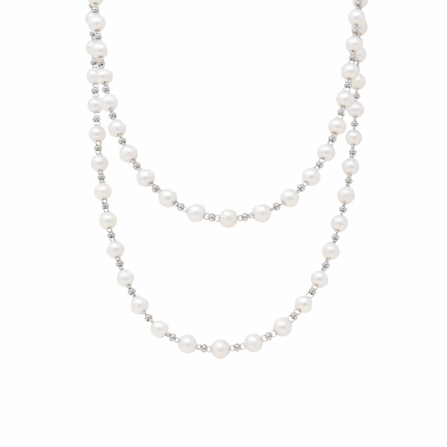 Bella Necklace with Pearls in Silver