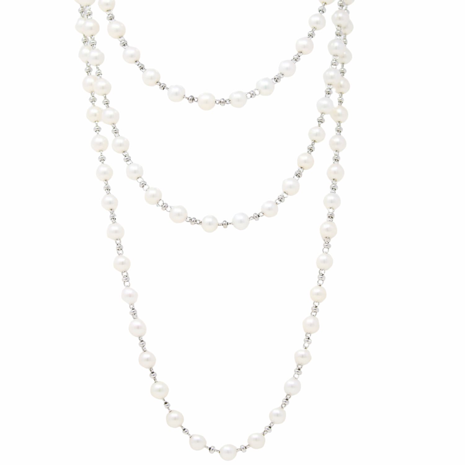 Bella Necklace with Pearls in Silver