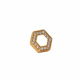 Deco Stud Earrings in Gold With White & Pavé