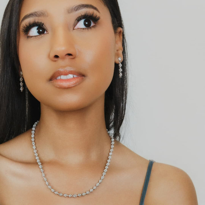 Links Caviar Necklace in Silver
