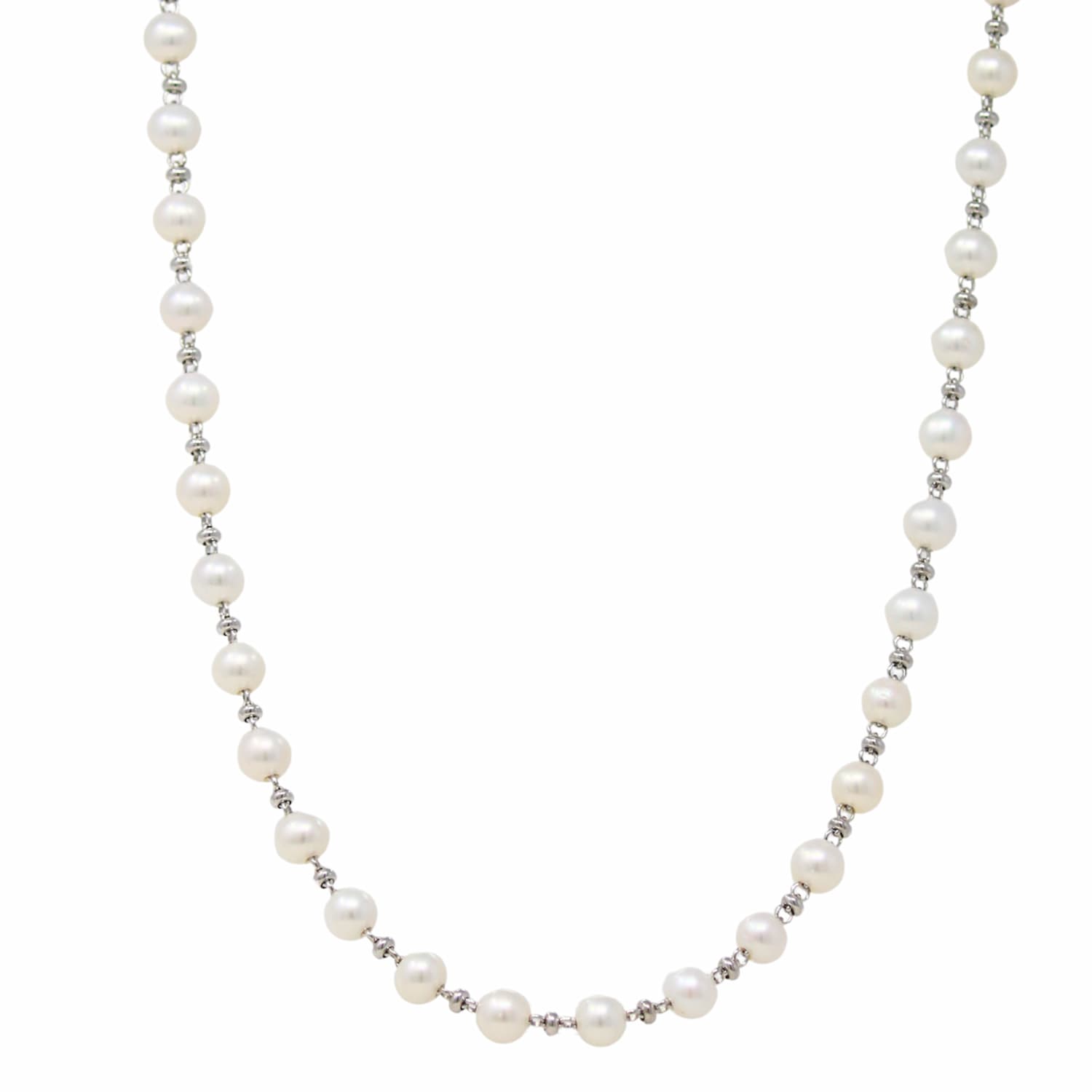 Bella Necklace with Pearls in Silver