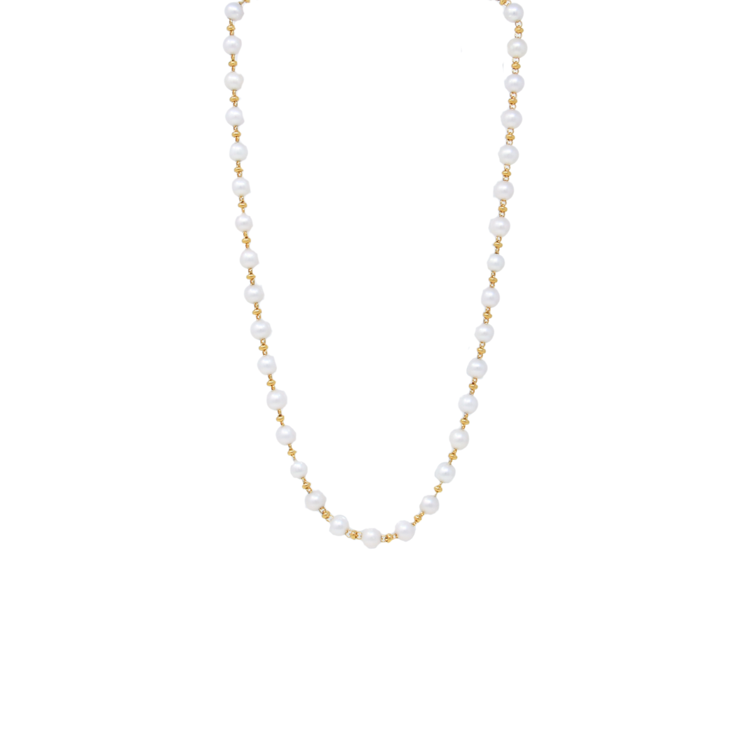 Bella Necklace with Pearls in Gold