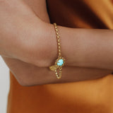 Gemma Bracelet in Gold with Turquoise