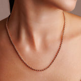 Links 3mm Necklace in Rose Gold