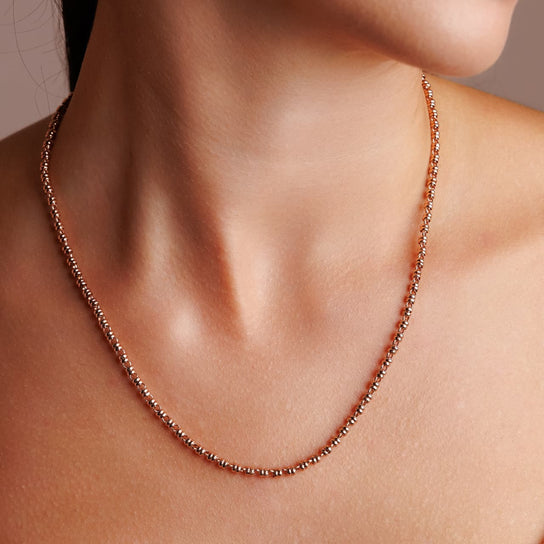 Links 3mm Necklace in Rose Gold