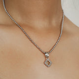 Quadra Pendant in Silver with Citrine, Small