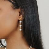 Bella Earrings with Pearls in Gold