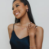 Gemma Bracelet in Silver with Coral