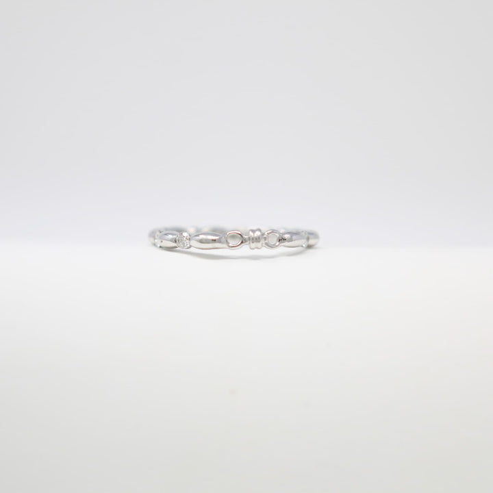 Whisper Ring in 14k White Gold with Diamond Stations