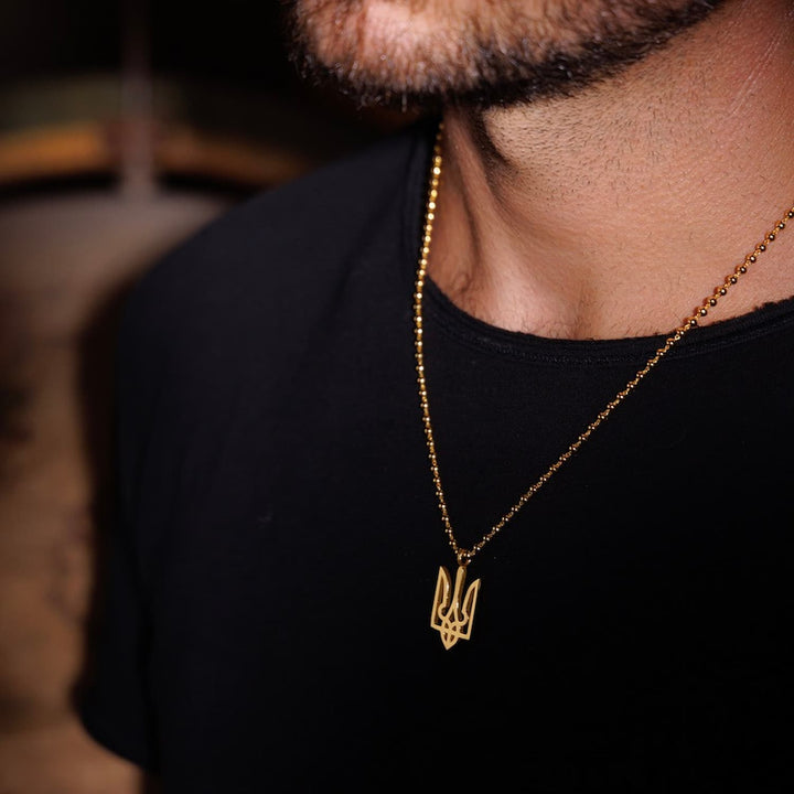 Trident Necklace in Gold